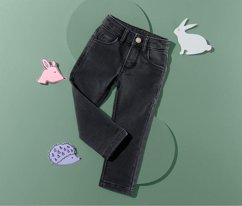 Tchibo Toddler Girls Stretch Jeans, Denim Black  - Image 1