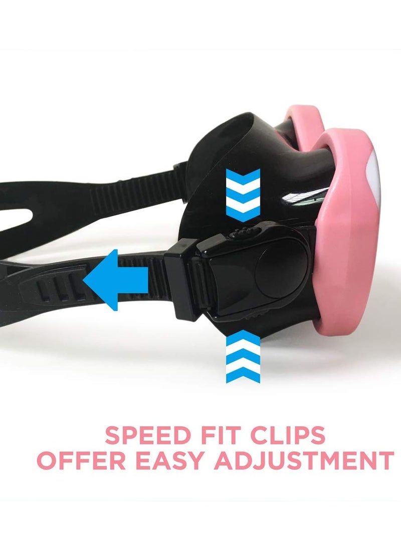 SOLARAE Kids Snorkel Gear Diving Mask Anti-Fog and Anti-Leak Swimming Goggles Snorkeling Glasses Waterproof Durable Tempered Glass with Cap for Children 5-12 Age - Image 4