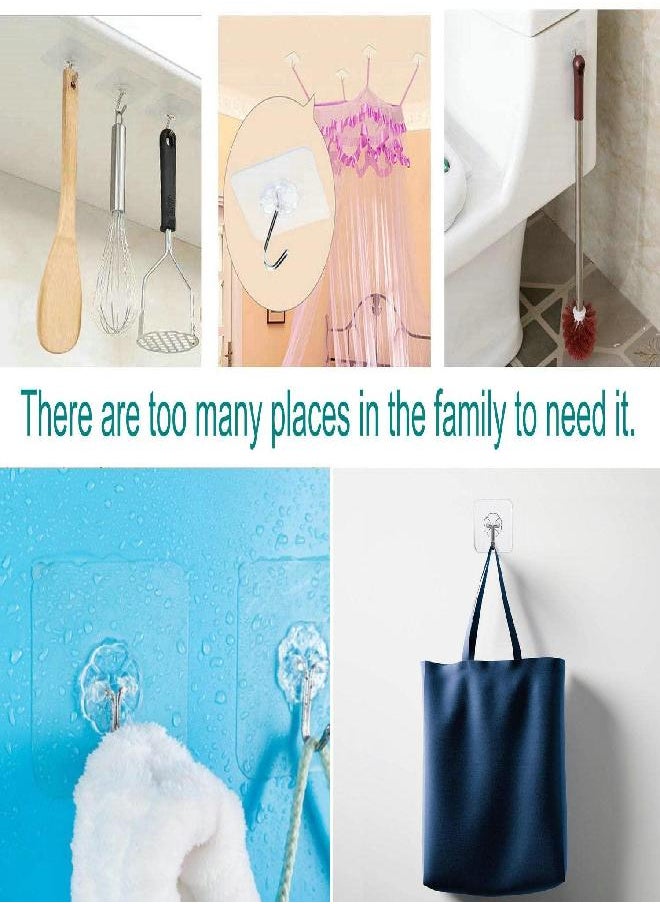 Jwxstore Jwxstore Wall Hooks for Hanging 33lb(Max) Heavy Duty Self Adhesive Hooks 24 Pack Transparent Waterproof Sticky Hooks for Keys Bathroom Shower Outdoor Kitchen Door Home Improvement Utility Hooks 