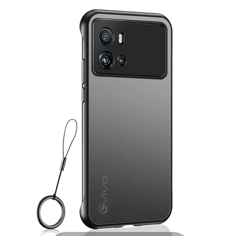 REALCASE iQOO 9 Pro 5G Back Cover Case | Stylish Frameless Matte Hard Skin | Soft TPU Shock Proof Bumper Back Cover for iQOO 9 Pro 5G (Black) - Image 2