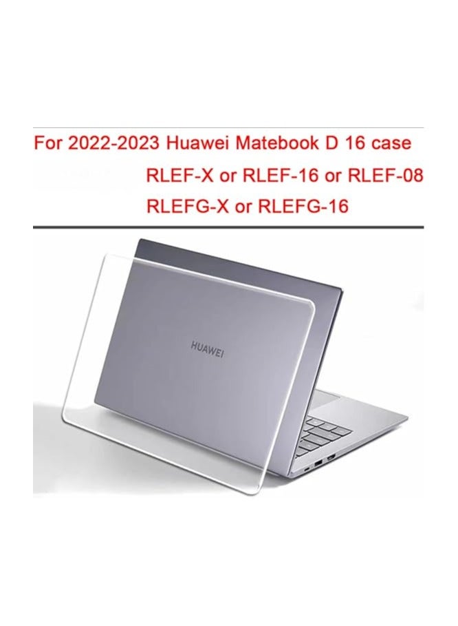 عام غطاء لابتوب متوافق مع Huawei Matebook D16 2023 2022، نموذج 16 بوصة RLEFG-X، RLEFG-16، RLEF-X، RLEF-16، RLEF-08، غطاء بلاستيكي شفاف ومط لحماية غلاف الكمبيوتر الصلب. - Image 3