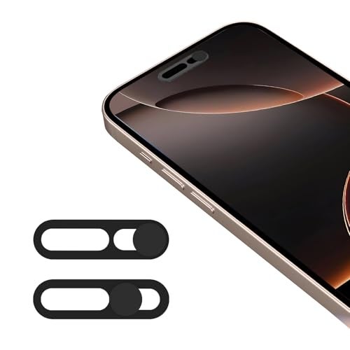 EYSOFT Front Camera Cover Compatible for iPhone 16/16Plus/16Pro/16Pro Max/15/15Plus/15Pro/15Pro Max/14Pro/14Pro Max,Webcam Cover Protect Privacy and Security,Not Affect Face ID, 2 Pack-Black - Image 1