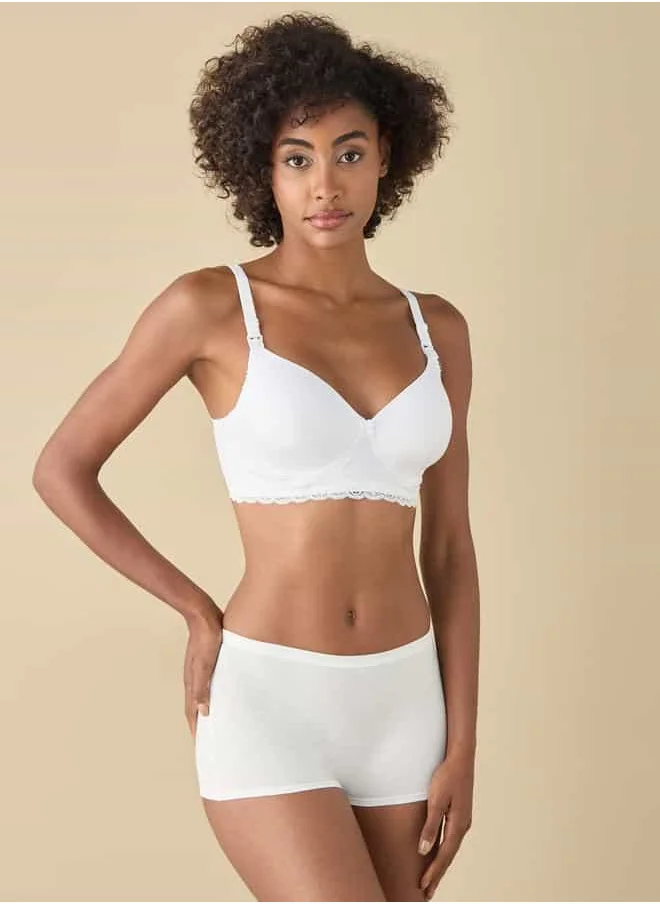 Splash FAV Lace Detail Solid Nursing Bra with Hook and Eye Closure