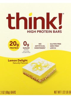Think High Protein Bars Lemon Delight 10 Bars 2.1 oz (60 g) Each 