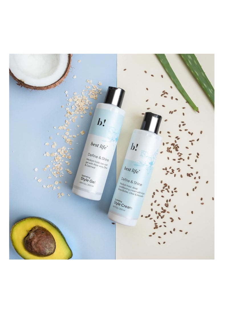 Best Life Best Life Define and Shine Hydrating Style Curly Hair Gel 200ML And Cream for Curly and Wavy Hair 200ML  - Image 4