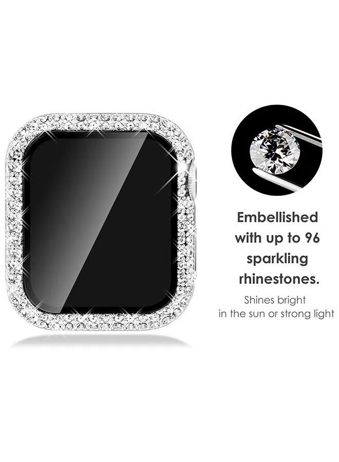 Protective Case Cover With Screen Protector, Diamonds Crystal Bumper Hard PC Shockproof Case For Apple Watch series 41mm  - Image 2