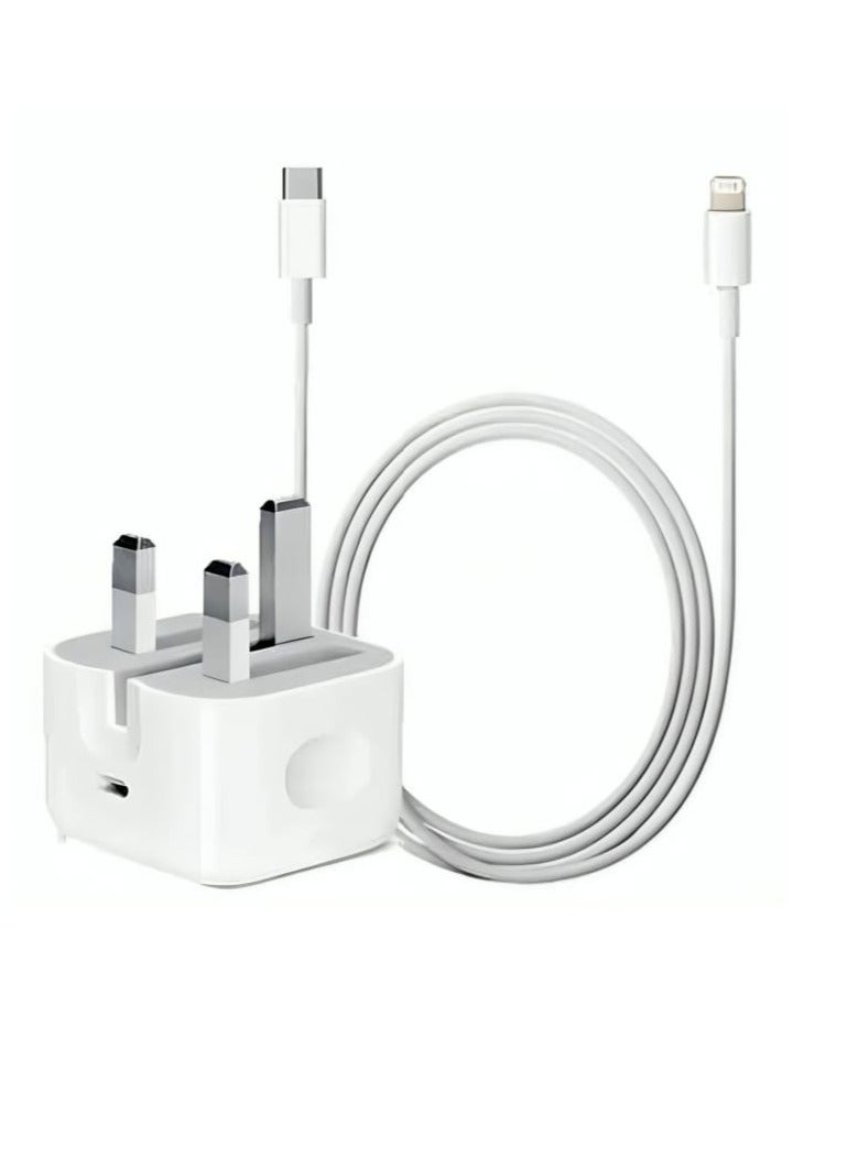 USB-C Power Adapter With Type-C To Lightning Cable 25W White - Image 4