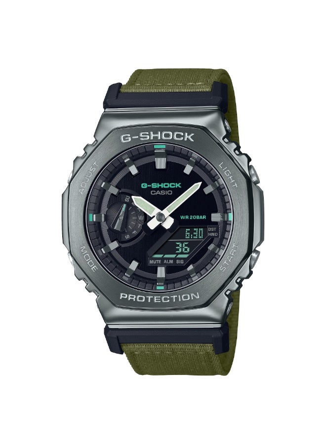 G-SHOCK ساعة كاسيو جي شوك للرجال بتقنية التناظرية والرقمية بحزام نايلون كوارتز GM-2100CB-3ADR - Image 1
