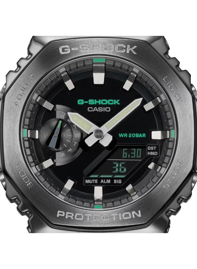 G-SHOCK ساعة كاسيو جي شوك للرجال بتقنية التناظرية والرقمية بحزام نايلون كوارتز GM-2100CB-3ADR - Image 3