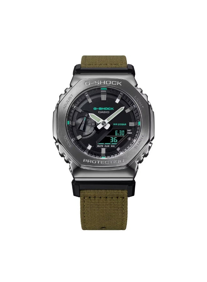 G-SHOCK ساعة كاسيو جي شوك للرجال بتقنية التناظرية والرقمية بحزام نايلون كوارتز GM-2100CB-3ADR - Image 2