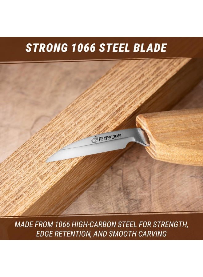 BeaverCraft Wood Carving Detail Knife C8 1.5" Whittling Knife for Detail Wood Carving Craft Knife - Chip Carving Knife Wood Carving Tools for Beginners and Kids - Image 5