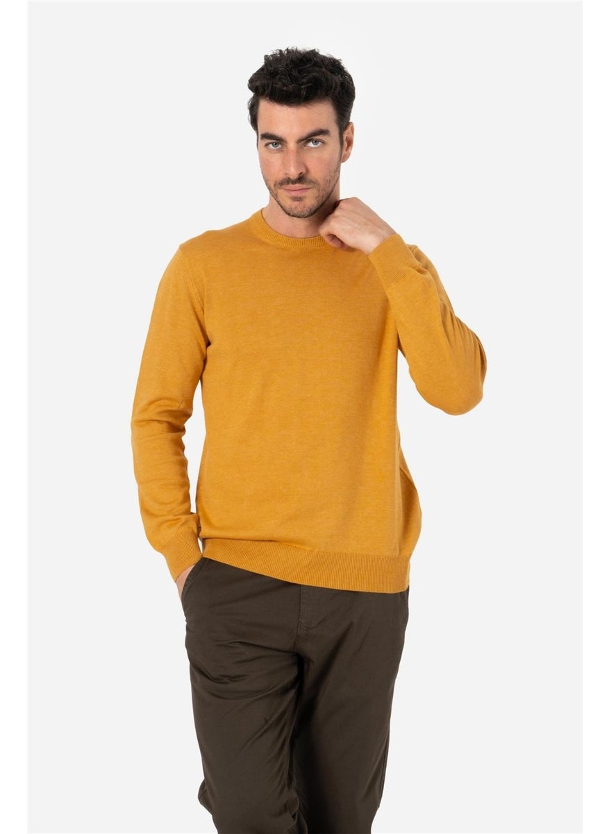 Men's Standard Pattern Crew Neck Basic Knitwear Sweater Custer Mustard Yellow B05.242.539 - pzsku/Z8FE68C08EAEA948D3602Z/45/_/1740652459/d7438055-3d52-42fb-b1c0-26e9c95482de