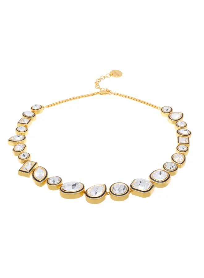 ريس CRISTIANA : Crystal Rock Enamel Chain Necklace