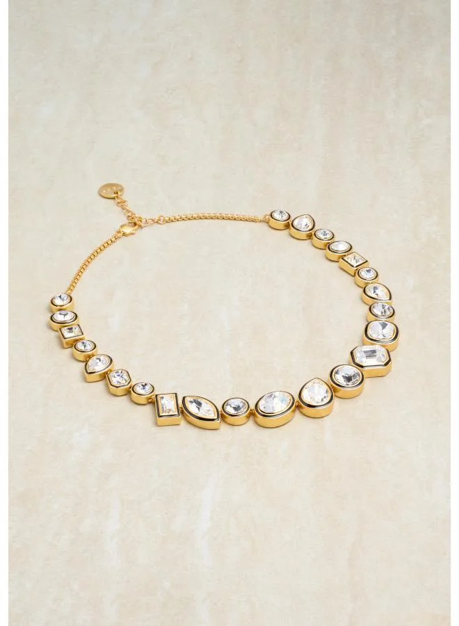 ريس CRISTIANA : Crystal Rock Enamel Chain Necklace