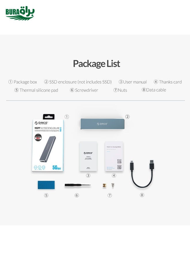 BURAQ ORICO PVM2F-C3  NGFF M.2 SSD Hard Drive Enclosure - Image 4