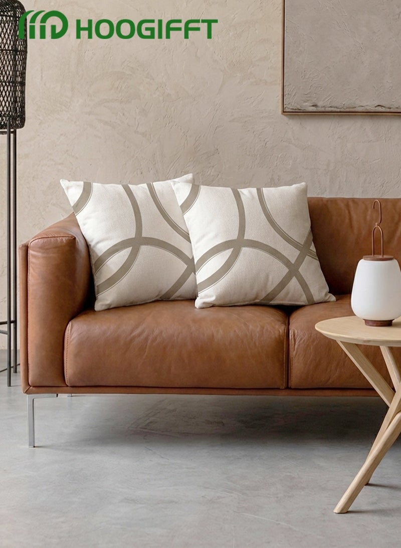 هوغيفت غطاء وسادة مزدوج الجانب من قماش ملخص حديث 45x45 سم مجموعة 2 قطعة ديكور غرفة المعيشة أريكة سرير سيارة استخدام يومي - Image 5