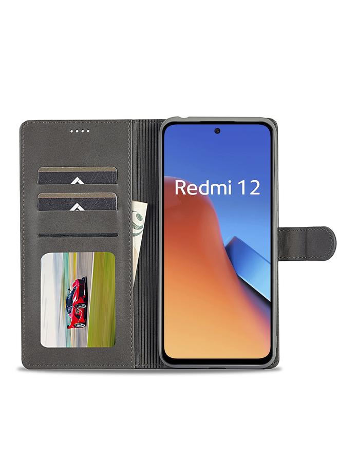 LC.IMEEKE Case For Xiaomi Redmi 12 Global Calf Texture Leather Phone Case - Image 4