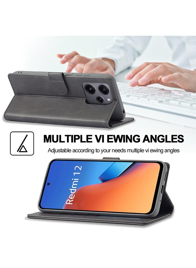 LC.IMEEKE Case For Xiaomi Redmi 12 Global Calf Texture Leather Phone Case - Image 5