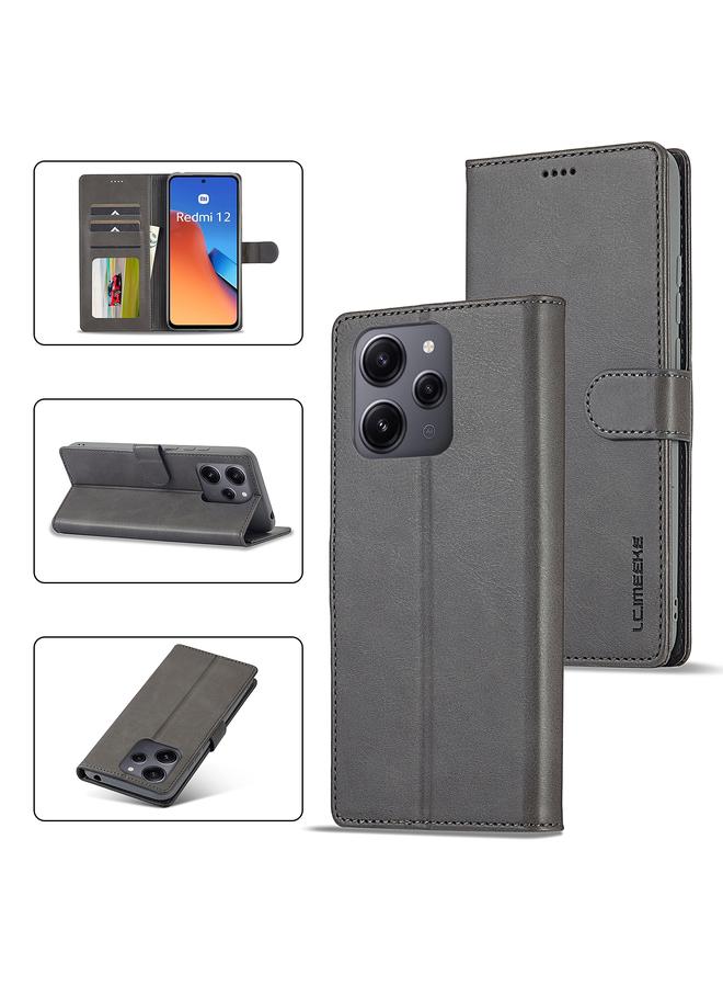 LC.IMEEKE Case For Xiaomi Redmi 12 Global Calf Texture Leather Phone Case - Image 1
