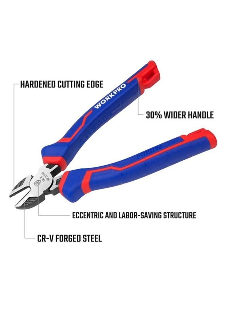 WORKPRO 7 Diagonal Cutting Pliers High Carbon Steel, Hardened Edge, Comfortable Grip - Image 2