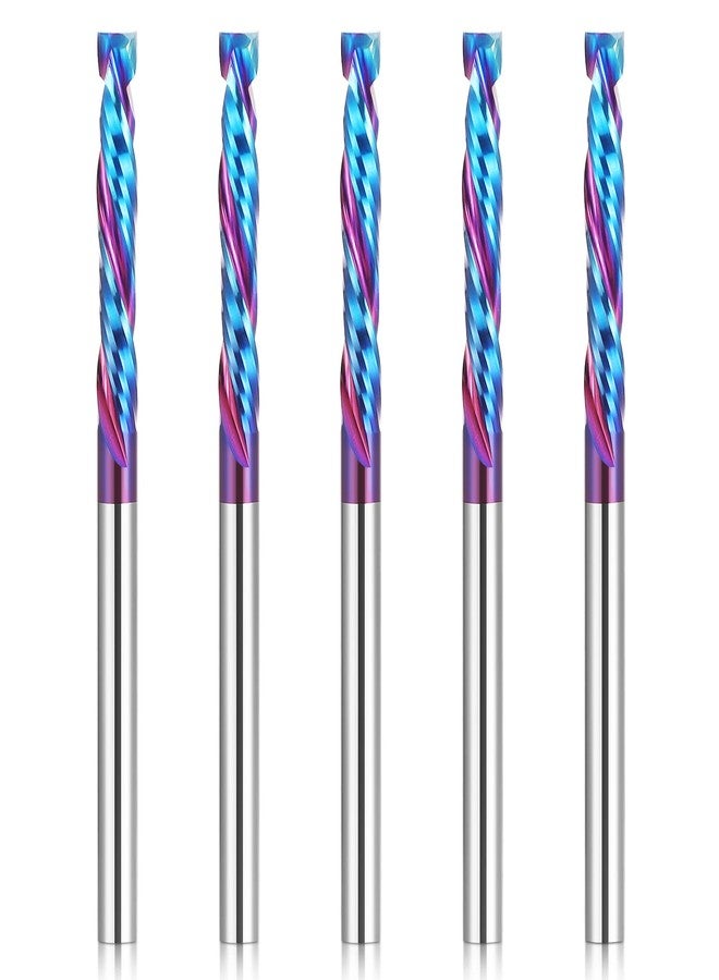 HQMaster Up & Down Cut Compression Bit 1/8" Shank Spiral CNC Router End Mill Tungsten Carbide Milling Cutter Set 5 Pack - Image 1