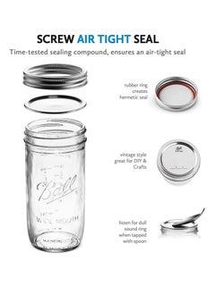 Y&D Jars with Lids and Bands, Regular Mouth Jars, Ideal for Jams, Jellies, Conserves, Preserves, Pizza Sauce(BALL wide mouth 24OZ 4PCS)  - Image 5
