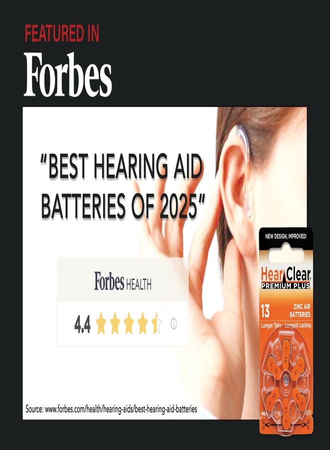 بطاريات سماعات الأذن Hear Clear مقاس 13 PR48 ذات غطاء برتقالي (60 بطارية) + سلسلة مفاتيح - Image 5