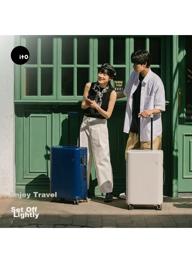 Ito Luggage, 20-inch Suitcase, Large Capacity, Password Lock, Business Travel, Lightweight Carry-on, Pistachio White - Image 1