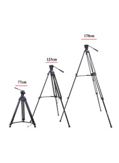 Coopic CP-VT10 Heavy Duty Aluminum Alloy Video Tripod 360° Degree Fluid Drag Head Tripod with D2 Dolly Rubber Wheels Adjustable Leg Mounts Compatible with Canon Nikon Sony Digital & Camcorder Cameras  - Image 2