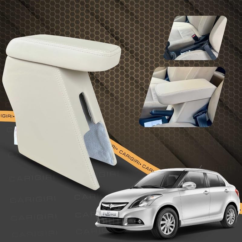 Carigiri Premium Finish Car Armrest with Storage Box And High Density Moulded Foam For Maruti Suzuki Swift Dzire (Models-2013-2017) (Beige with Beige Stitching,Nappa Leatherette) - Image 2