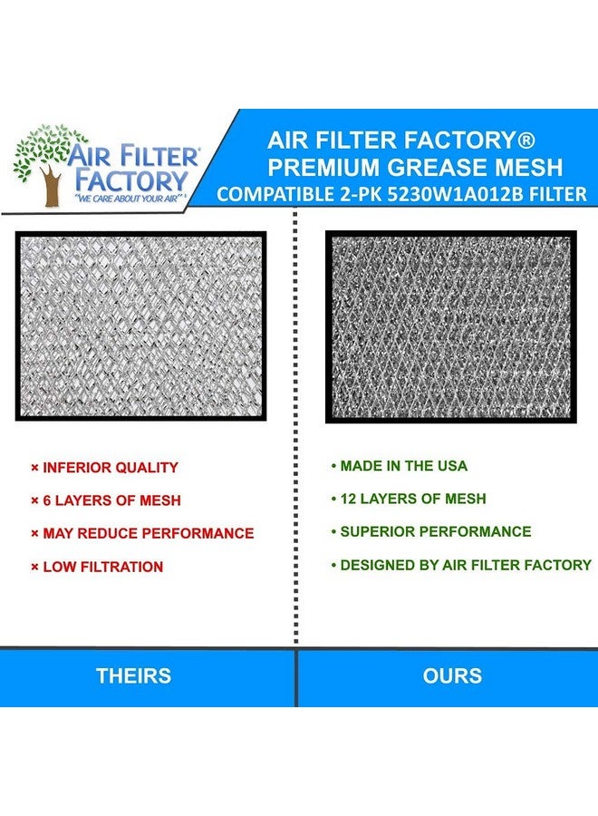 Air Filter Factory Microwave Oven Replacement For LG 5230W1A012B 12-Layer Aluminum Mesh Grease Filters 2-Pack - Image 4