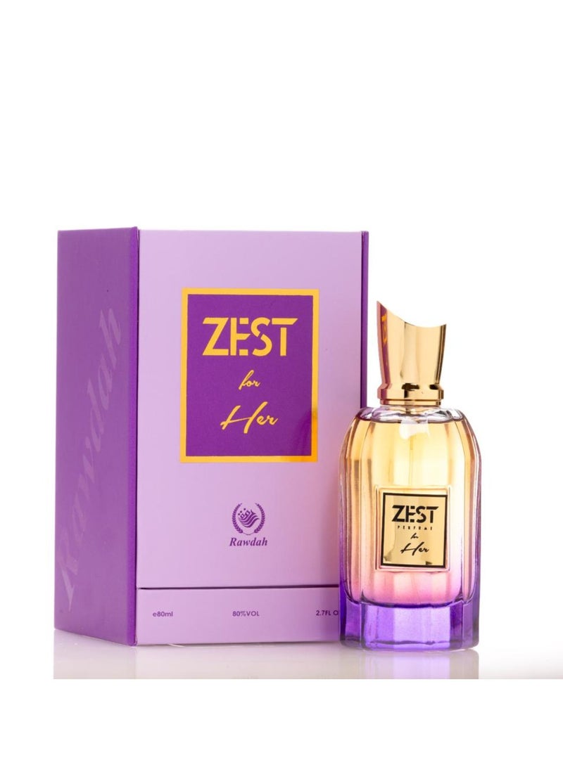 AL RAWDAH زست فور هير عطر من الروضة – عطر الفانيليا، الياسمين والمانجو للنساء (80 مل) - Image 1