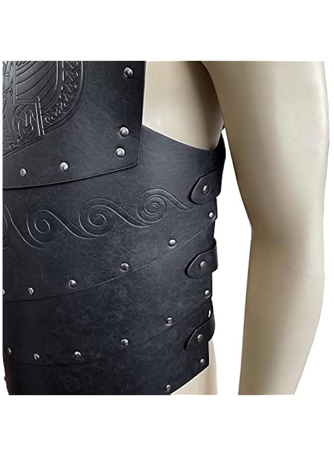 Viking Faux Leather Embossed Chest Armor, Retro Medieval Knight Leather Armor for LARP/Cosplay - Image 3