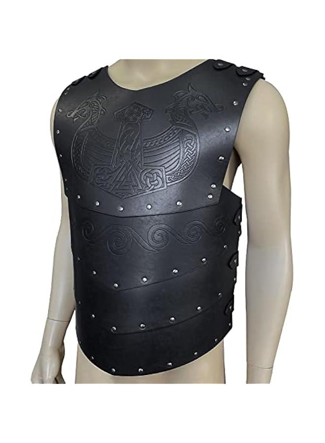 Viking Faux Leather Embossed Chest Armor, Retro Medieval Knight Leather Armor for LARP/Cosplay - Image 5