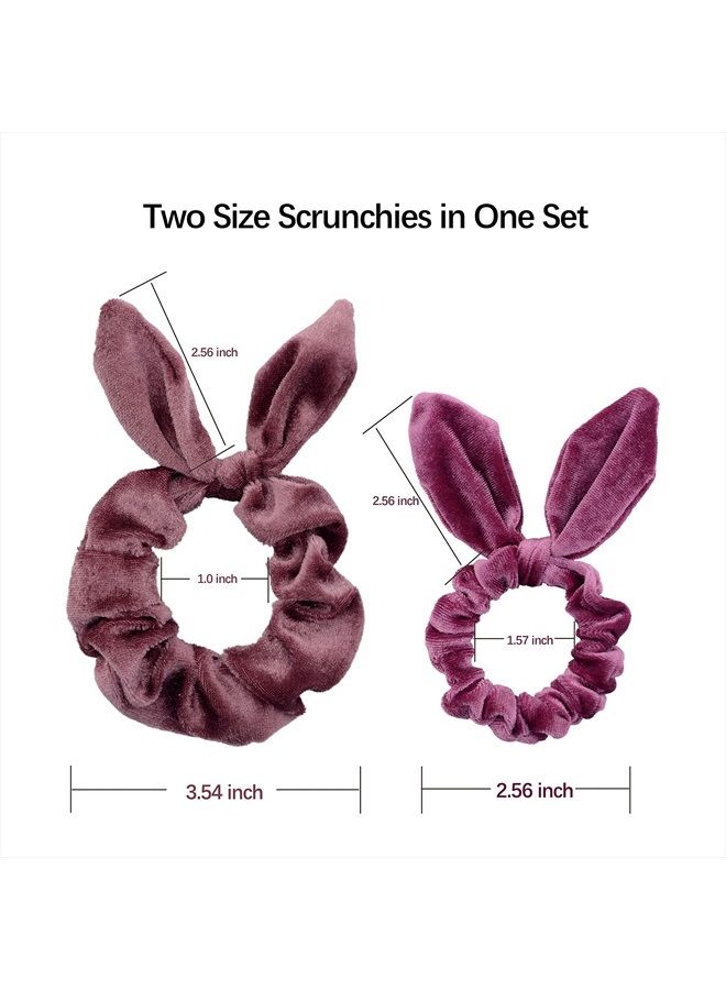 Simnice 25 Pack Hair Scrunchies Rabbit Bunny Ear Bow Bowknot Scrunchies Velvet Scrunchy Bobbles Elastic Hair Ties Bands Ponytail Holder - Image 2