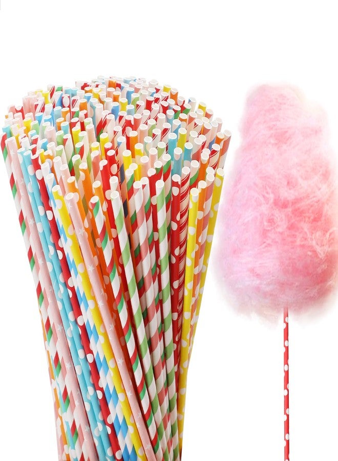 Zozimix 200 Pieces Cotton Candy Cones, Cotton Candy Sticks 13.8 inch - Bright Random Colors - Bulk for Parties, Events, Candy Making - Extra Length Prevents Sticky Hands - Image 1