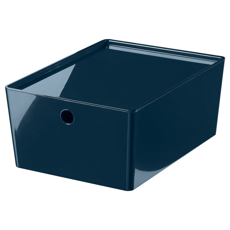 Baitique Box with Lid, Black-Blue, 26x35x15 cm - Image 1