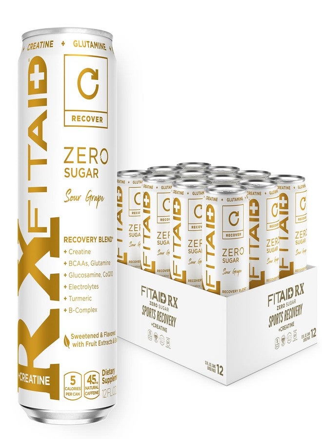 لايف ايد FITAID Rx Zero، مناسب لنظام الكيتو الغذائي، مشروب التعافي رقم 1 بعد التمرين، 0 غرام سكر، كيرسيتين، كرياتين، أحماض أمينية متفرعة السلسلة، شاي أخضر، 5 سعرات حرارية، 12 أونصة سائلة (عبوة من 12) - Image 1