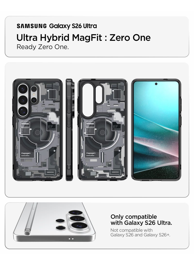 Spigen Ultra Hybrid MagFit for Samsung Galaxy S26 ULTRA case cover [MagSafe compatible] (2026) - Zero One Black - Image 2