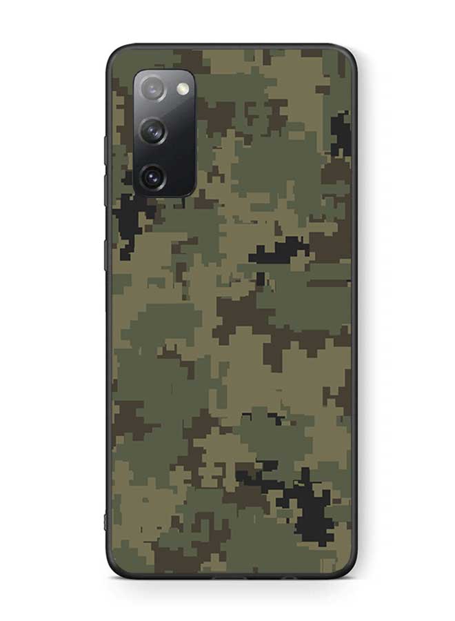 TPU Protection and Hybrid Rigid Clear Back Cover Case Dark Camouflage  for Samsung Galaxy S20 FE 4G / Galaxy S20 FE 5G / Galaxy S20 FE 2022