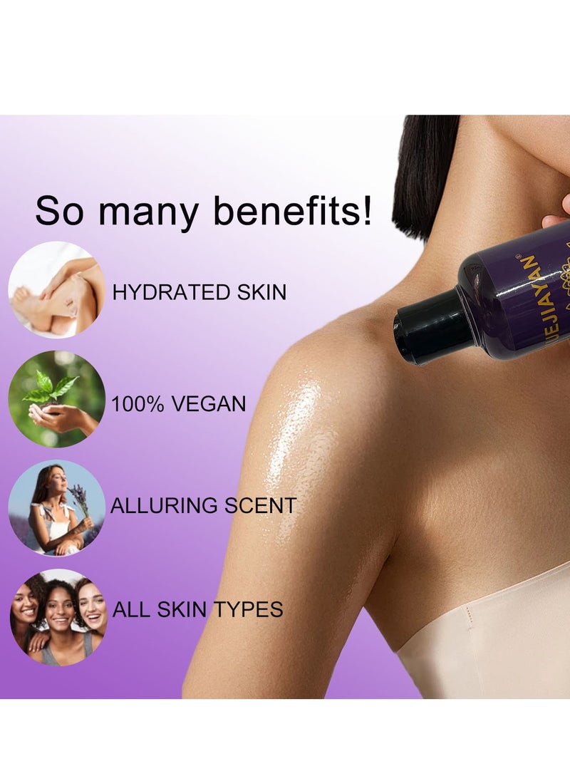 DAZZEL Massage Oil for Couples - No Stain Lavender Massage Oil for Massage Therapy and Relaxing Massage Oil with Sweet Almond Oil for Skin - Anti Aging Moisturizer and Natural Body Oil for Dry Skin  - Image 2