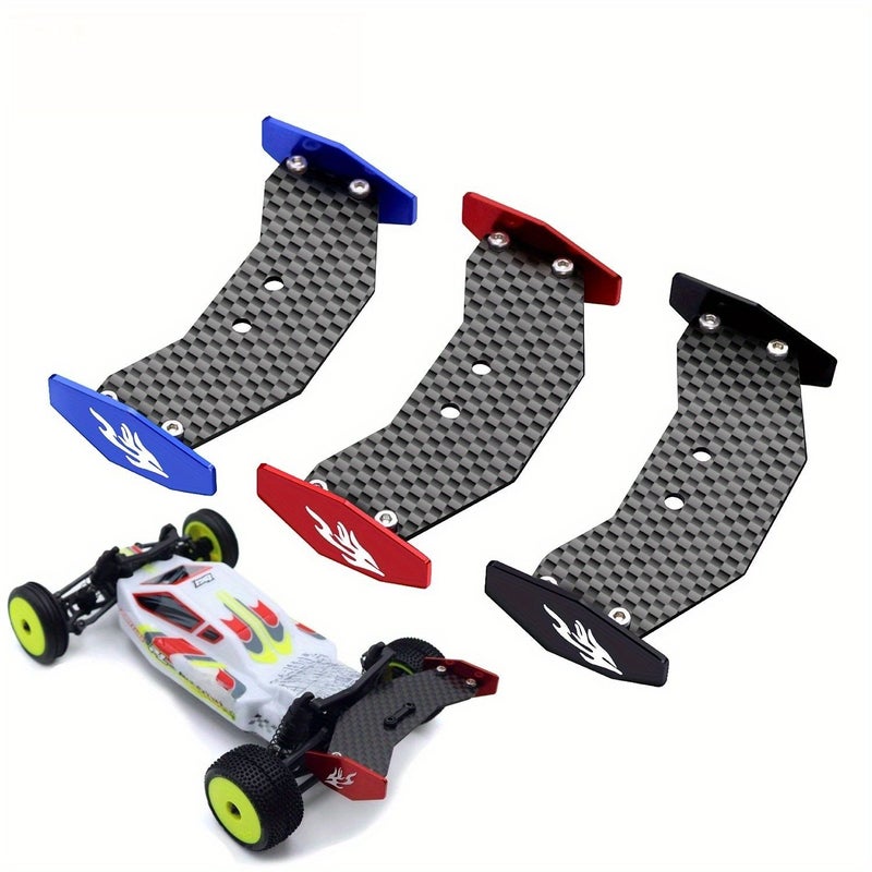 High Performance Lightweight Blue Carbon Fiber RC Rear Wing Upgrade Part for 1 24 Micro B 2WD Buggy - Image 1