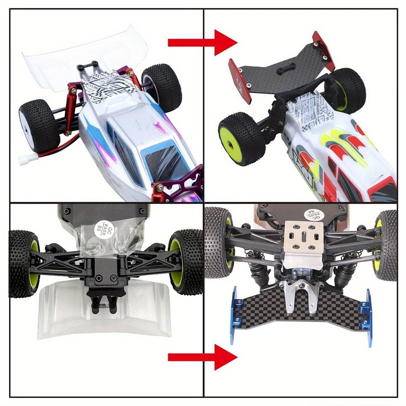 High Performance Lightweight Blue Carbon Fiber RC Rear Wing Upgrade Part for 1 24 Micro B 2WD Buggy - Image 3