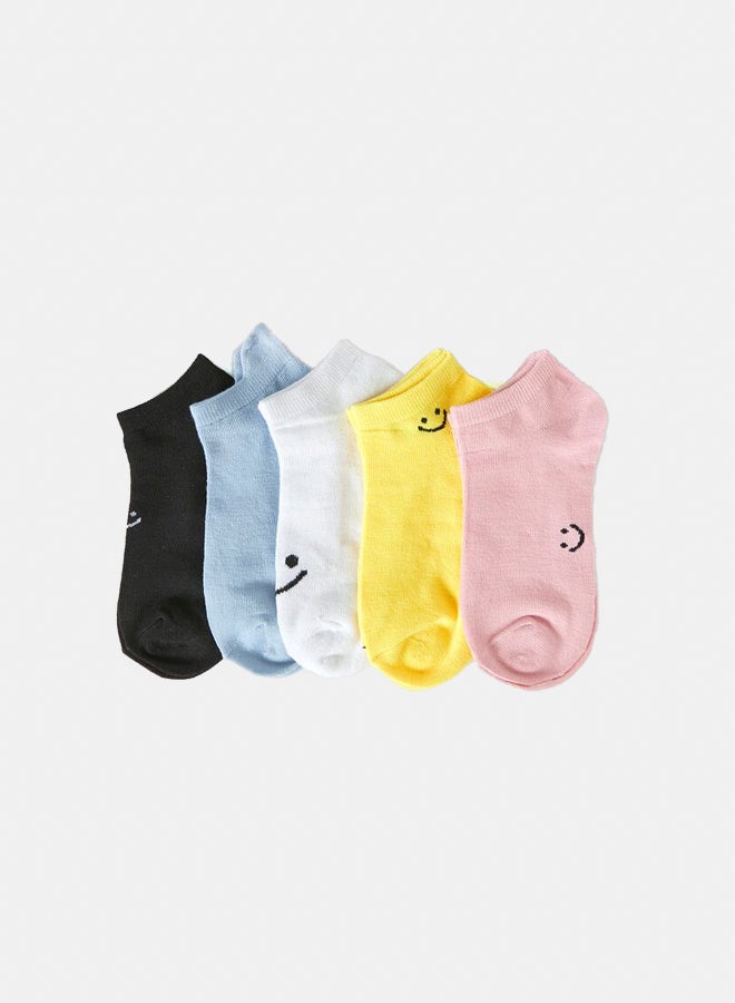 FOREVER 21 Happy Face Ankle Socks Set - 5 pack  - Image 2