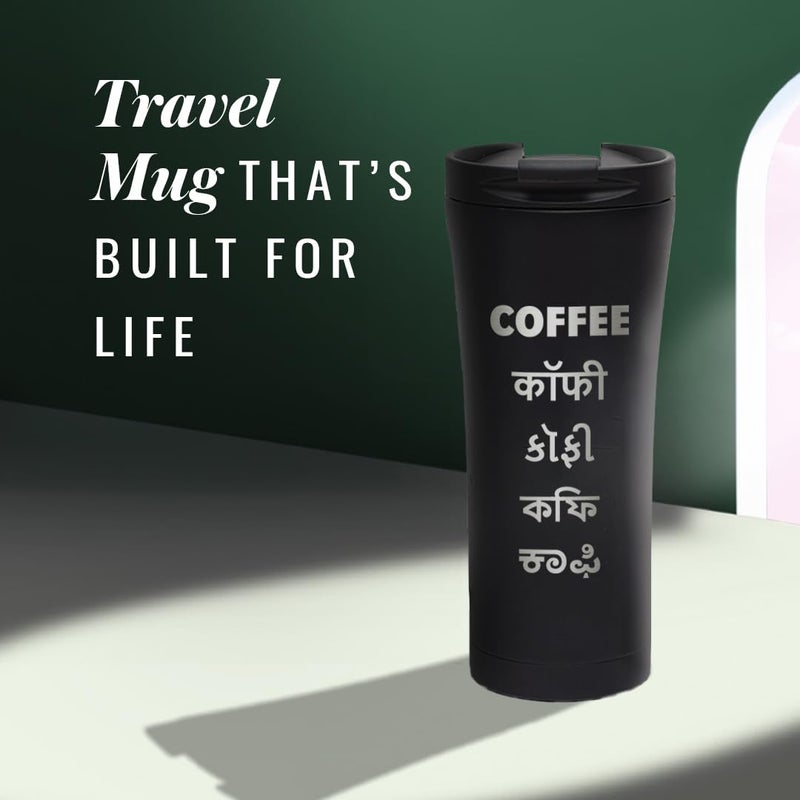 Sleepy Owl Travel Mug Insulated Coffee Mug with Lid Spill Leak Proof Stainless Steel Tumbler 6 Hrs Hot Cold Tea Coffee 480 ML Sipper Bottle Suitable for Office and Travelling - Image 2