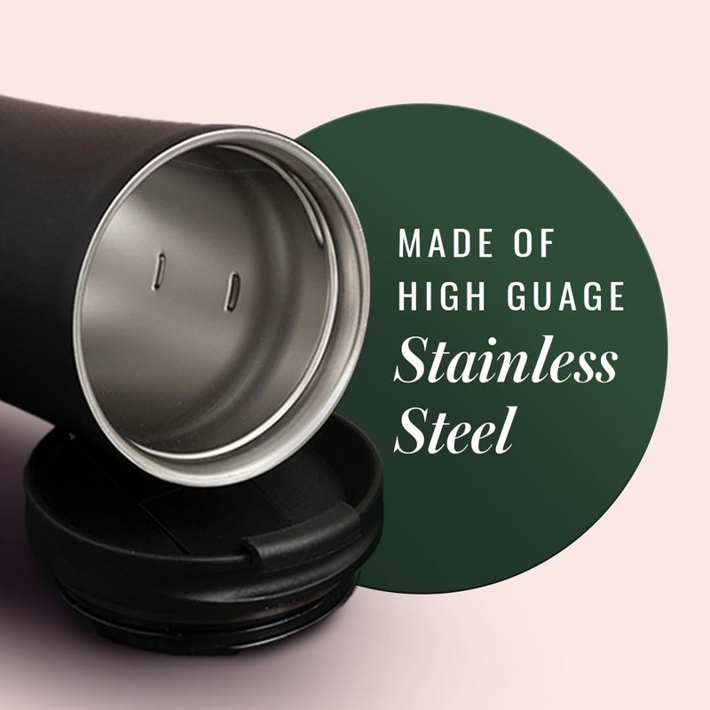Sleepy Owl Travel Mug Insulated Coffee Mug with Lid Spill Leak Proof Stainless Steel Tumbler 6 Hrs Hot Cold Tea Coffee 480 ML Sipper Bottle Suitable for Office and Travelling - Image 3