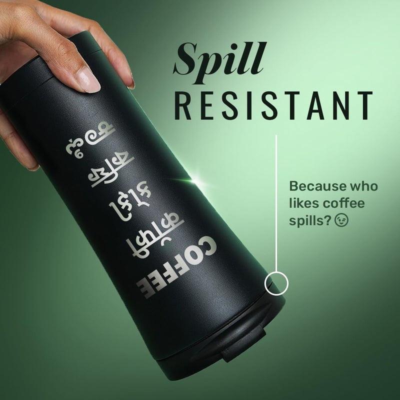 Sleepy Owl Travel Mug Insulated Coffee Mug with Lid Spill Leak Proof Stainless Steel Tumbler 6 Hrs Hot Cold Tea Coffee 480 ML Sipper Bottle Suitable for Office and Travelling - Image 5