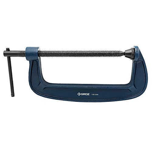 GROZ 8-Inch C-Clamp | Heavy Duty Ductile Cast Iron | 60,000 PSI | Built to Last | Black Oxide Finish | Hold and Secure Parts for Woodwork, Metalwork, Automotive Applications (35803) - Image 4