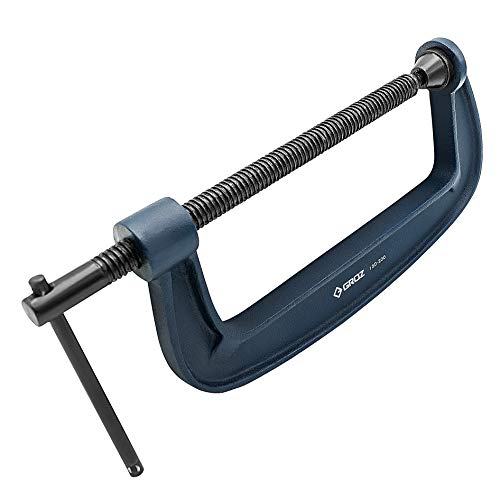 GROZ 8-Inch C-Clamp | Heavy Duty Ductile Cast Iron | 60,000 PSI | Built to Last | Black Oxide Finish | Hold and Secure Parts for Woodwork, Metalwork, Automotive Applications (35803) - Image 2