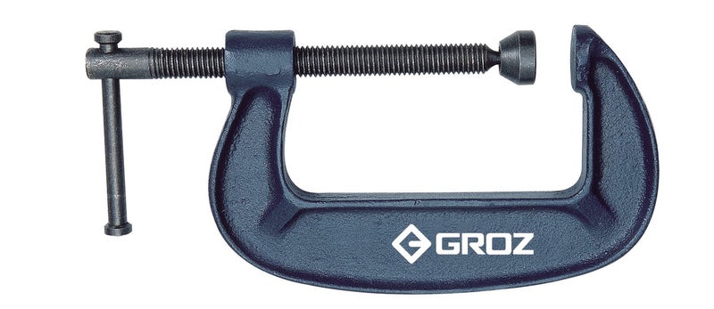 GROZ 8-Inch C-Clamp | Heavy Duty Ductile Cast Iron | 60,000 PSI | Built to Last | Black Oxide Finish | Hold and Secure Parts for Woodwork, Metalwork, Automotive Applications (35803) - Image 1